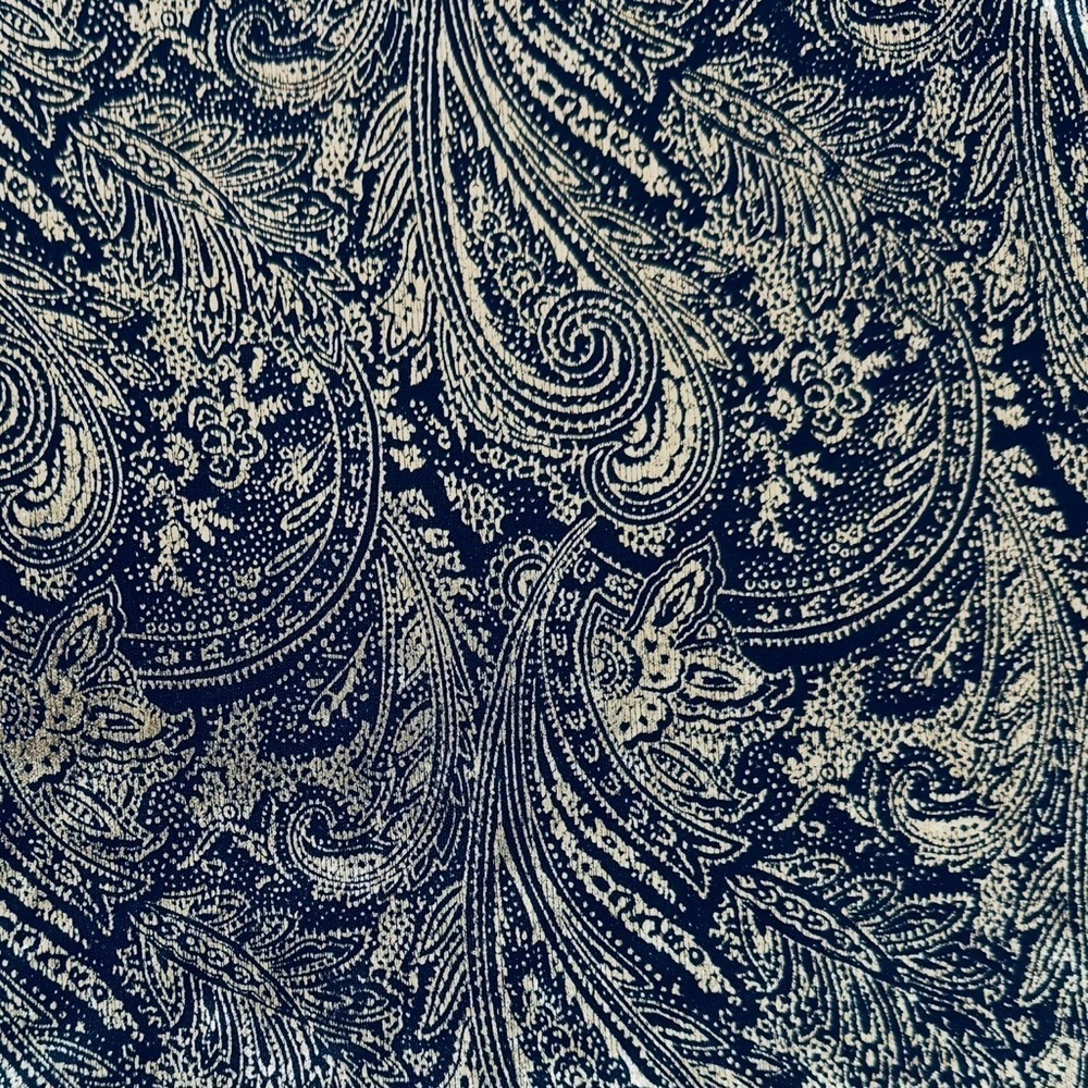 Marnie West Vintage 90’s Lamé Gold & Black Paisley Print Women’s Medium Top - Picture 6 of 11
